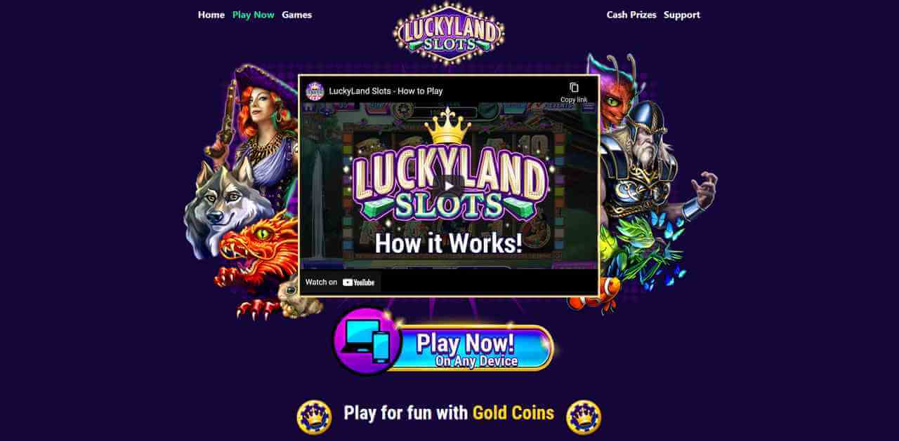 luckyland desktop view